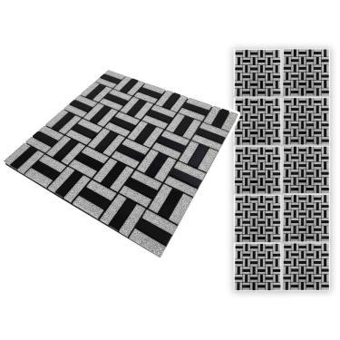 Imagem de Pastilha De Vidro Kit 10 Uni Autocolante Parede Banheiro Cozinha Decorativa Facil Aplicacao Moderna Reforma Requintado