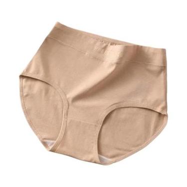 Imagem de Calcinhas De Algodão Sem Costura De Cintura Alta Tamanho Grande 3 Peça