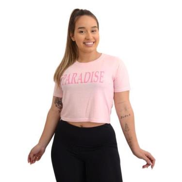 Imagem de Cropped Blusa Feminina Estampado Camiseta Fitness Academia - FR Moda &