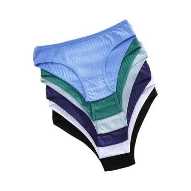 Imagem de Calcinhas De Algodão Listradas Em Tamanhos Grandes Para Mulheres, Paco