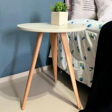 Imagem de Mesa De Canto Apoio Retro Decorativa Lateral Mesinha Centro - KISSMÓVE