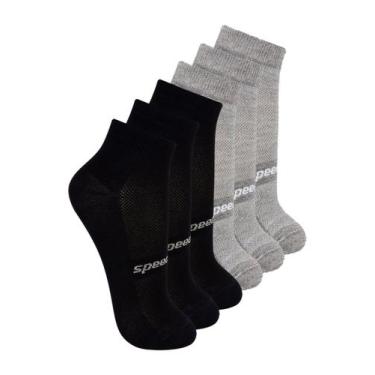 Imagem de Kit com 6 Pares de Meias Esportiva Cano Curto Speedo 8033 Colorido, Pr