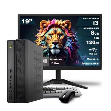 Imagem de Computador Completo On SLIM I3 8GB 120GB SSD Win10 Monitor 19
