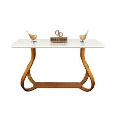 Imagem de Aparador Cebola Com Tampo Em Laca Vidro 140cm Branco - DECORAPER