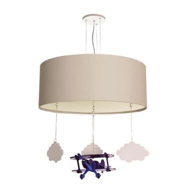 Imagem de Luminária de Teto Pendente Infantil Avião 40cm Cor:CINZA6212 - TOM LUZ