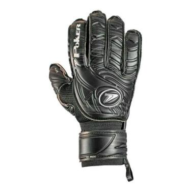 Imagem de Luva de Goleiro Poker Black Semiprofissional Multiterreno Preto