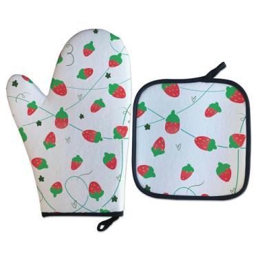 Imagem de Kit Luva Térmica - Moranguinhos Cozinha Criativa - Geek Vip, Branco