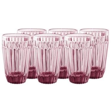 Imagem de Jogo de 6 copos Bretagne em vidro 355ml A13cm cor roxa - L Hermitage -