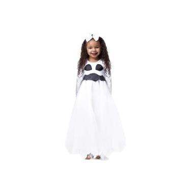 Imagem de Fantasia de Fantasminha Bailarina Infantil Longa Com Tiara - Fantasias