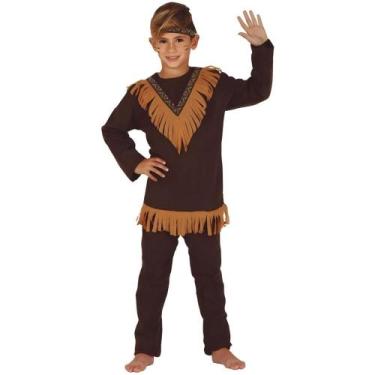 Imagem de Fantasia Infantil pra Menino Roupa de Índio Americana Completa para Ca