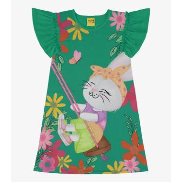 Imagem de Vestido Bebê Menina Coelho Rovi Kids, Verde, 3