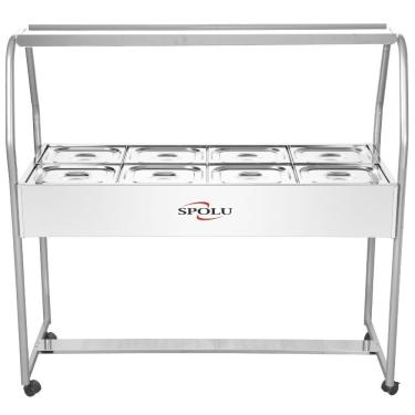 Imagem de Buffet Térmico SPL508 8 Cubas Inox 2500W com Termostato e Rodízios 220V Spolu
