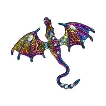 Imagem de Broche De Dragão Com Strass Unissex, Joias De Moda Para Homens E Mulhe
