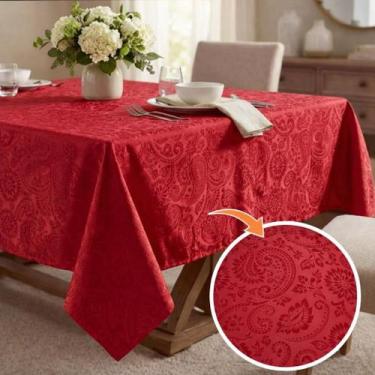 Imagem de Toalha de mesa Jacquard 1,40M X 1,40M 4 lugares Forro Decoração Cozinh