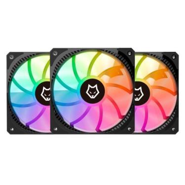 Imagem de Kit com 3 Ventoinhas Husky Arctic Breeze, 120mm, Iluminação ARGB, Pret
