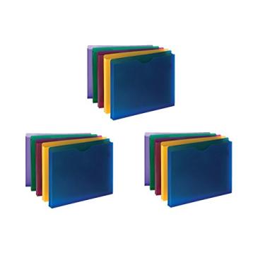 Imagem de Jaqueta de arquivo Smead poliéster, aba de corte reto, expansão de 2,5 cm, tamanho da letra, cores sortidas, 10 por pacote (89610)