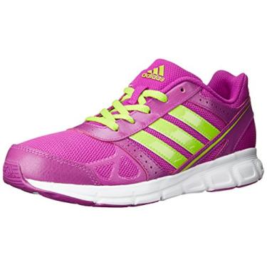 Imagem de adidas Tênis de corrida Performance Hyperfast (criança pequena/criança grande), Vivid Pink S13/Solar Slime/Running White, 20