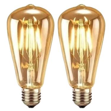 Imagem de 2 Lâmpadas Vintage Filamente Led Decorativa Retrô Vintage Âmbar St64 4