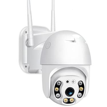 Imagem de Câmera de Segurança sem fio Wi-Fi externa 360 Infravermelho HD Câmera IP66 Prova D'água 3x Zoom digital rastreamento automáticovisão noturna intercomunicador de voz bidirecional vigilância Câmera IP
