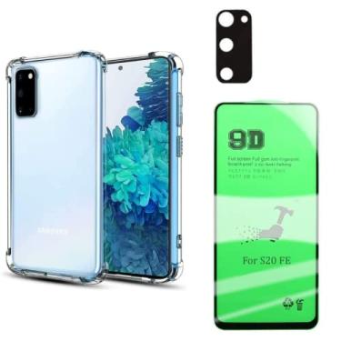 Imagem de Capa Capinha Anti Impacto + Película Cerâmica 9D + Película de Câmera Para Samsung Galaxy S20 FE - (Hard Glass Store)