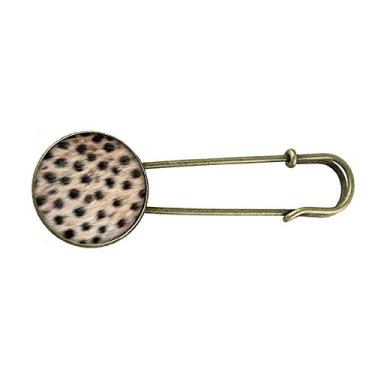 Imagem de Brinco de pino de broche de metal retrô pena de leopardo design abstrato