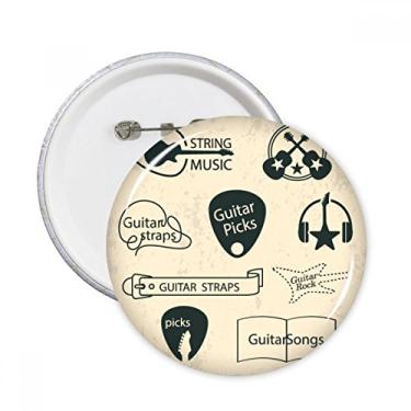 Imagem de Fone de ouvido guitarra instrumento musical padrão pinos redondos crachá botão emblema acessório decoração 5 peças