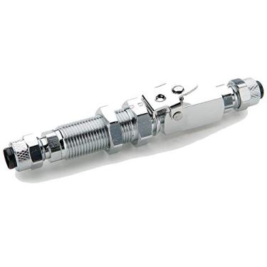 Imagem de Parker Acoplador 394PD-4-4-pk5 para tubos termoplásticos e de metal macio, politite, tubo a tubo, latão cromado, anteparo de compressão, desligamento de extremidade dupla, 6 mm (1/4") (pacote com 5)