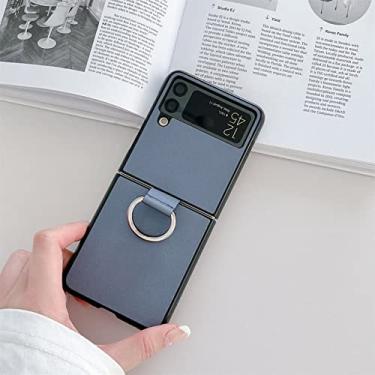 Imagem de Capa de telefone com fivela de anel de cor sólida simples e luxuosa para Samsung Galaxy Z Flip 3 4 5G Z Flip4 Flip3 Zflip4 Zflip3 Capa, E, para Z Flip 3