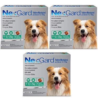 Imagem de Antipulgas E Carrapatos Cães Nexgard 10 A 25kg - Kit Com 03