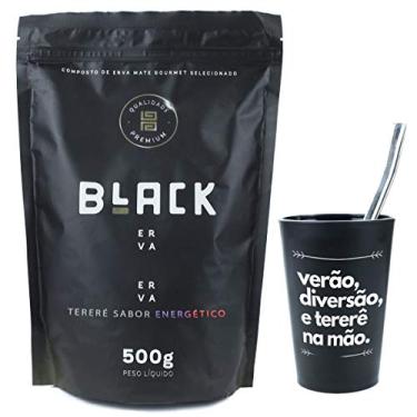 Imagem de KIT COMPLETO COPO + BOMBA INOX 19CM+ BLACK ERVA 500G (Energético)