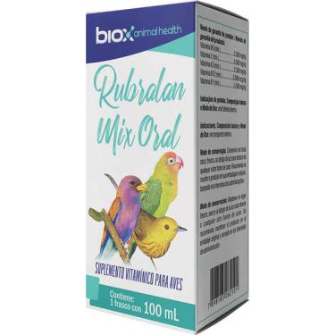 Imagem de Suplemento Vitamínico Biox Rubralan Mix Oral para Aves - 100 mL