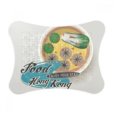 Imagem de Moldura de quebra-cabeça Hong Kong Dim Sum China Decoração de quadro Enfeite de quebra-cabeça