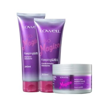 Imagem de Kit Shampoo, Condicionador e Máscara Lowell Liso Mágico Home Care