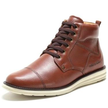 Imagem de Bota Casual Cano Curto em Couro Linha Conforto Art Nobre - 2023 - Pinhão Tamanho:38;Gênero:Masculino;Cor:Marrom