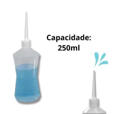 Imagem de Frasco Almotolia Transparente Para Líquidos Bico Reto Lavagem de Cílio
