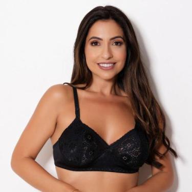 Imagem de Sutiã Soutien Cuia Lycra em Renda - Kape Lingerie, Preto, M