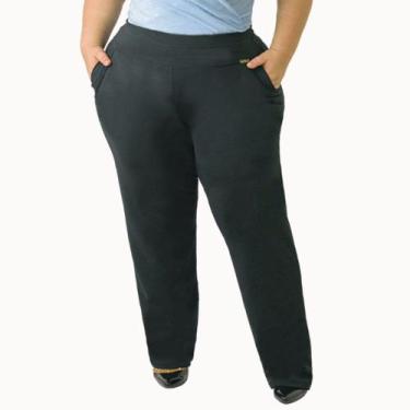 Imagem de Calça Reta Feminina Estilo Social Cintura Média Plus Size - Catwalk, G