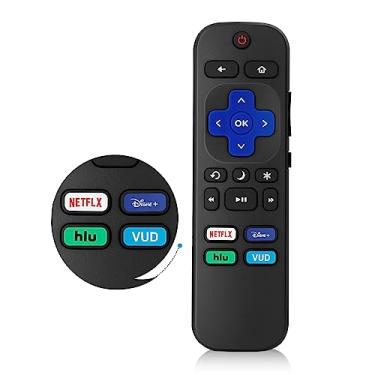Imagem de Controle remoto universal de substituição para Roku TV, compatível com Hisense Roku/TCL Roku/Onn Roku/Sharp Roku TV, controle remoto com botões para Netflix, Disney, Hulu, VUDU 【Não serve para Roku Stick e Box】