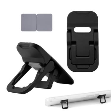 Imagem de 2 peças de suporte flip de teclado de computador para desktop, mini suporte de resfriamento de computador invisível, elevador de teclado ajustável com inclinação dupla, acessórios ergonômicos de mesa