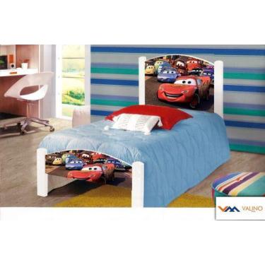Imagem de Cama Solteiro Adesivada Carros Com Colchão E Grade Protetora - camas v