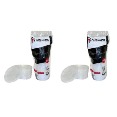 Imagem de Kit de Tampa Translúcida para copos 250/300/330 com furo TC300 Copaza 