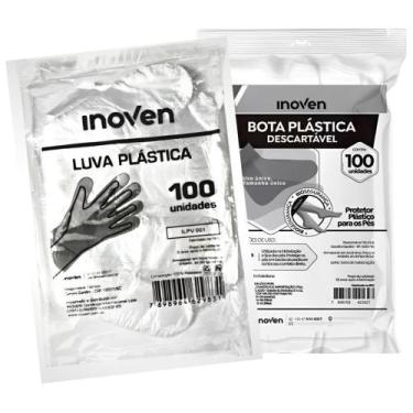 Imagem de Luva plastica descartavel kit com 10 pct com 100 und (1000) - INOVEN
