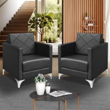 Imagem de kit 2 Poltrona Helena Decorativa Clinica e recepção tecido suede - SEL