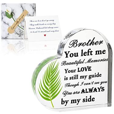 Imagem de kullder Loss of Brother Sympathy Gifts, Brother Memorial Gifts, Lereavement for Loss of Bro, Heaven Remembrance Gift Sorry for Friend Who Miss Bro in Memory Crystal Heart
