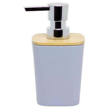 Imagem de Dispenser sabonete líquido 400ML com tampa bambu saboneteira - Importa
