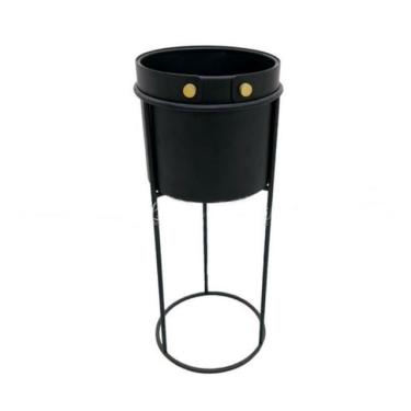 Imagem de Cachepot Decorativo Menor Suspenso Metal Preto Luxo