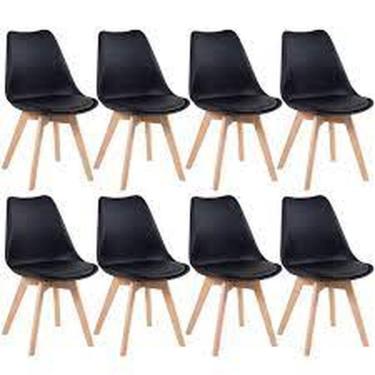 Imagem de Kit C/ 8 Cadeiras Leda ? Charles Eames Saarinen Wood Preta