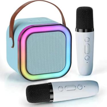 Imagem de Microfone de Mão Bluetooth 5.0 - Som Estéreo para Karaokê e Games Domésticos (Azul K12)