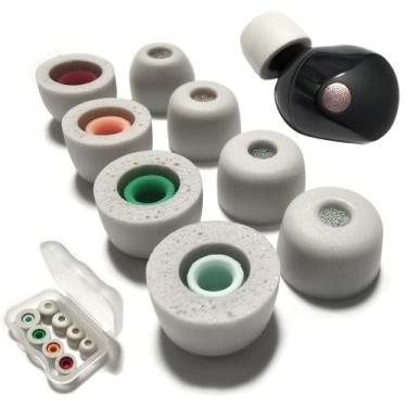 Imagem de Luckvan Pontas De Espuma Viscoelástica Para Fones Ouvido Reposição Sony Wf-1000Xm5, Estojo Carregamento Wf-1000Xm4, 4 Pares, Cinza