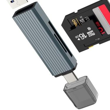 Imagem de Adaptador USB C para leitor de cartão SD micro SD USB 3.0 (3 em 1) para câmera iPhone 16 Pro Max TF Memory Flash Drive Stick para armazenamento externo Apple MacBook, laptop, conversor tipo C Android